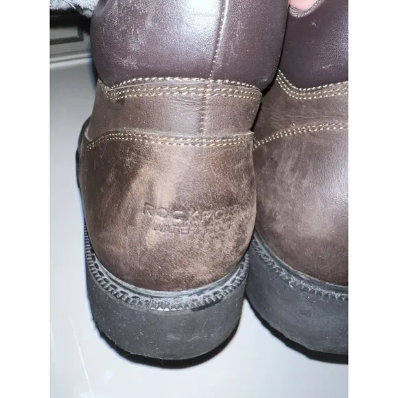 ROCKPORT Boots Mens Brown Leather Hydro Shield Waterproof Ankle K73087 Sz 14M