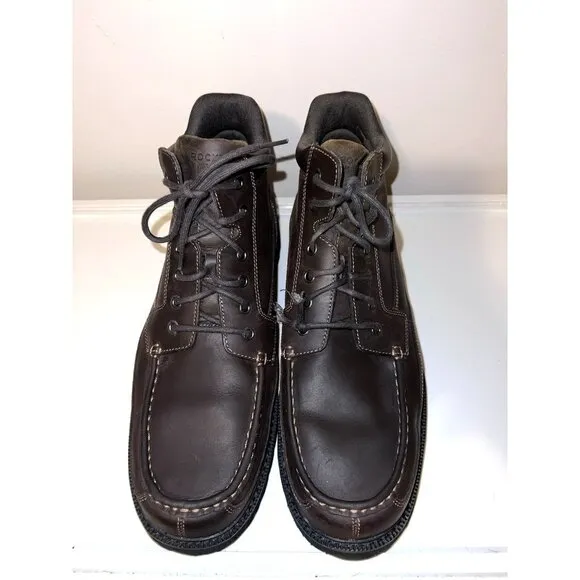 ROCKPORT Boots Mens Brown Leather Hydro Shield Waterproof Ankle K73087 Sz 14M