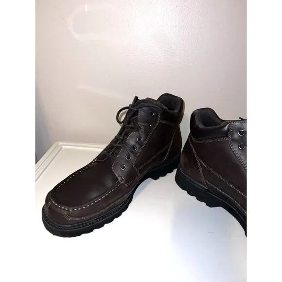 ROCKPORT Boots Mens Brown Leather Hydro Shield Waterproof Ankle K73087 Sz 14M