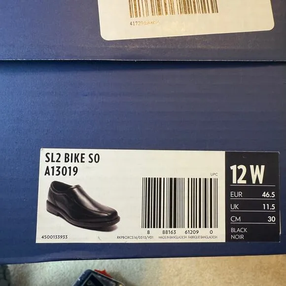 Rockport Style Leader 2 Bike Toe Slip On Shoe 12 Wide Black Loafer A13019