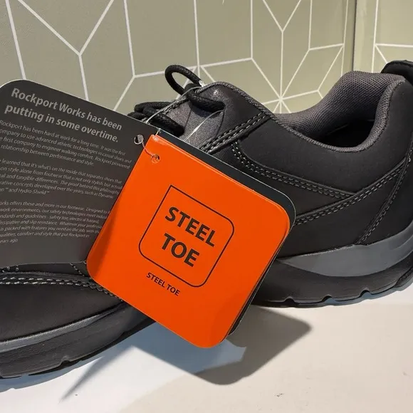 Rockport Works Black Steel Toe Slip Resistant Men's Sz 11.5 - NWT