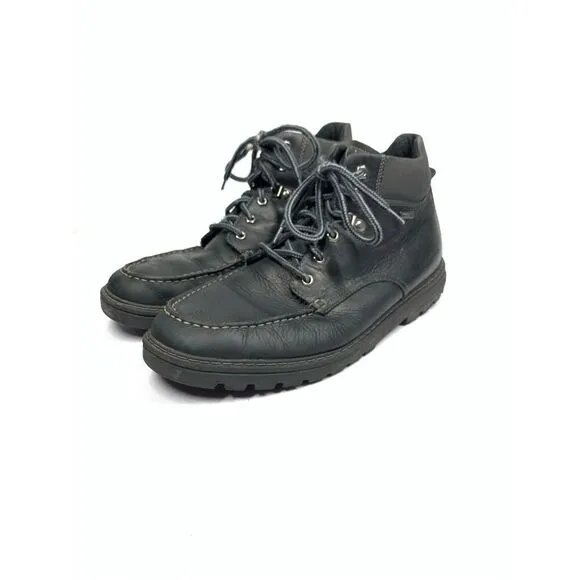 Rockport Weather or Not Moc Toe Waterproof Boots BLACK Laces Mens Size 11