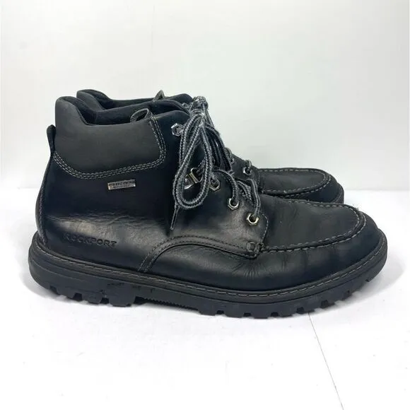 Rockport Weather or Not Moc Toe Waterproof Boots BLACK Laces Mens Size 11