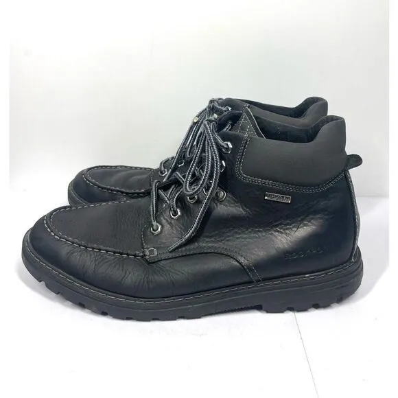 Rockport Weather or Not Moc Toe Waterproof Boots BLACK Laces Mens Size 11