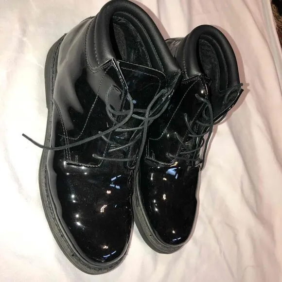 Rocky Black Patent Leather Lace-Up Dress Shoes Mens Size 13W