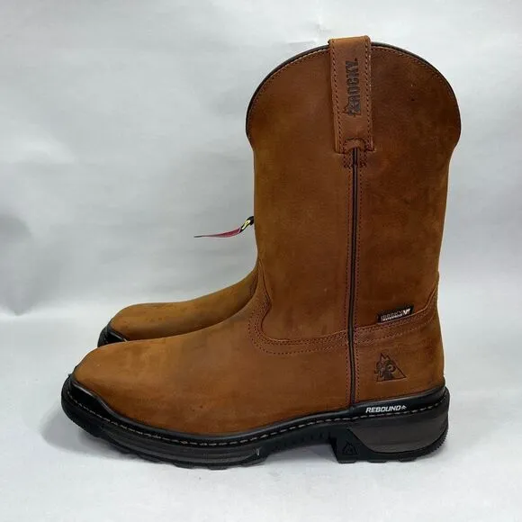 Rocky Men's Size 10 Rams Horn Waterproof Composite Toe Pull On Work Boots