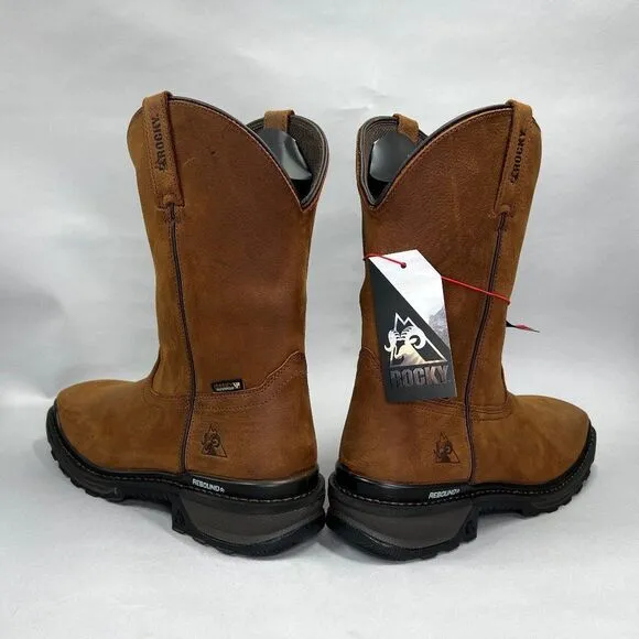Rocky Men's Size 10 Rams Horn Waterproof Composite Toe Pull On Work Boots
