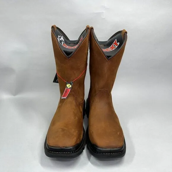 Rocky Men's Size 10 Rams Horn Waterproof Composite Toe Pull On Work Boots