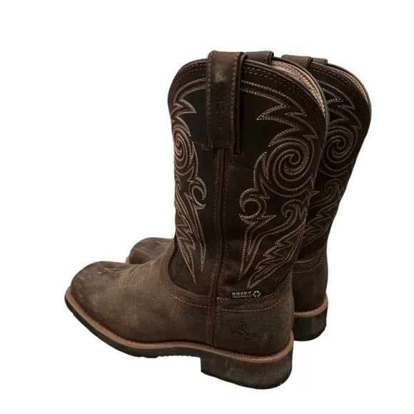 Rocky Monocrepe 11&quot; Dark Brown Leather Boots Steel Toe Waterproof RKW0443 8W