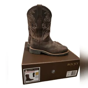 Rocky Monocrepe 11&quot; Dark Brown Leather Boots Steel Toe Waterproof RKW0443 8W