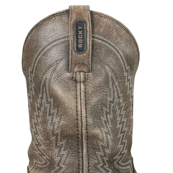 Rocky Riverbend Men's 10 M Western‎ Boots Square Toe Waterproof Brown Leather