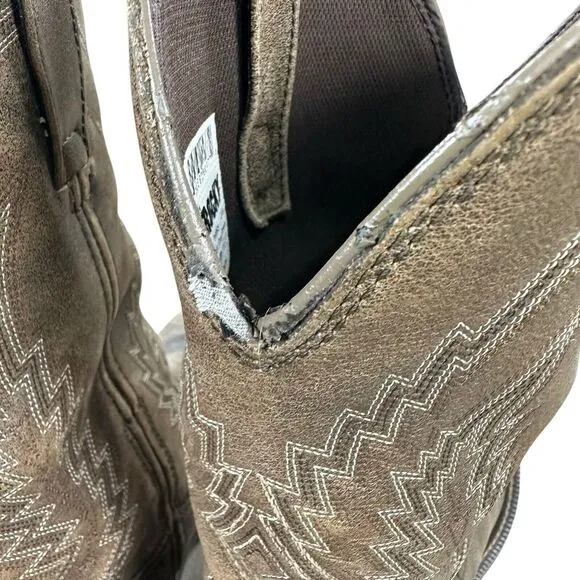 Rocky Riverbend Men's 10 M Western‎ Boots Square Toe Waterproof Brown Leather