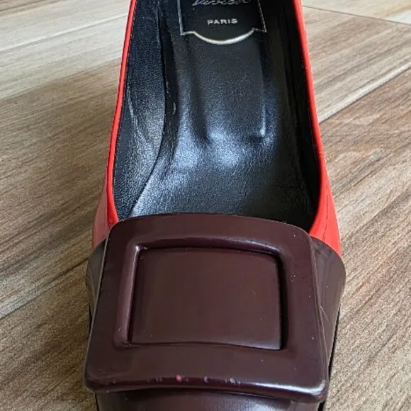Roger Vivier Tri-Color Patent-Suede-Leather Shoes Eur. 36.5