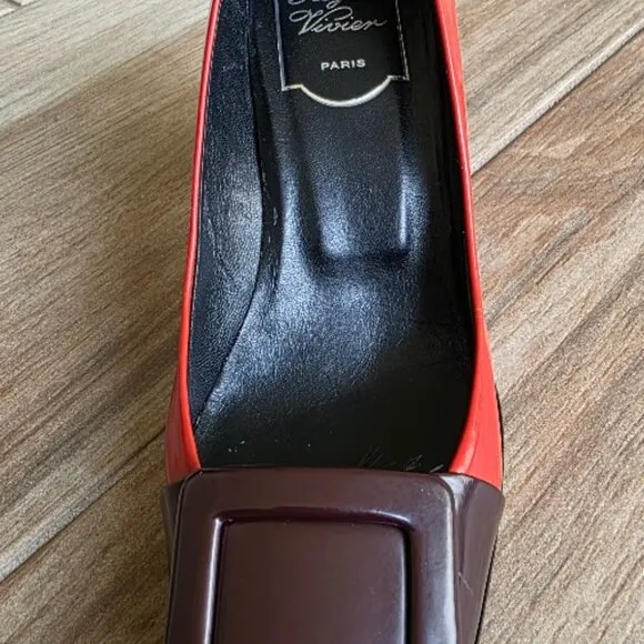 Roger Vivier Tri-Color Patent-Suede-Leather Shoes Eur. 36.5