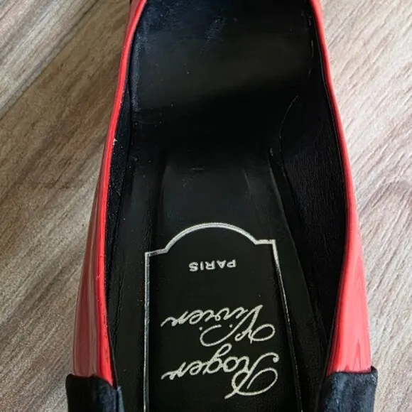 Roger Vivier Tri-Color Patent-Suede-Leather Shoes Eur. 36.5