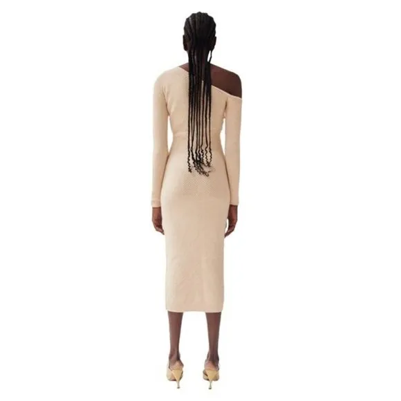 Ronny Kobo Cream Mid Length Night Out Dress Size S/XS New $495