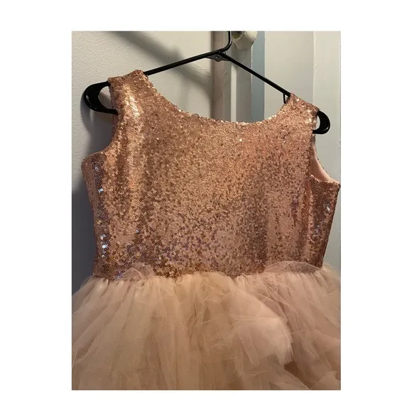 Rose gold flower girl dress
