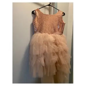 Rose gold flower girl dress