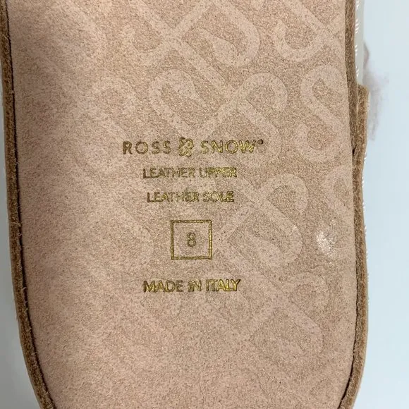 Ross &amp; Snow Linda Shearling Slippers Slip On Scuff Mules Rose Pink Size 8 NEW
