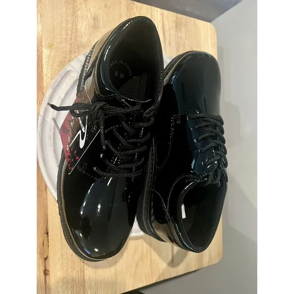 Rothco Mens Black Shoes Hi Gloss Uniform Oxford With Heavy Work Sole Size 8W