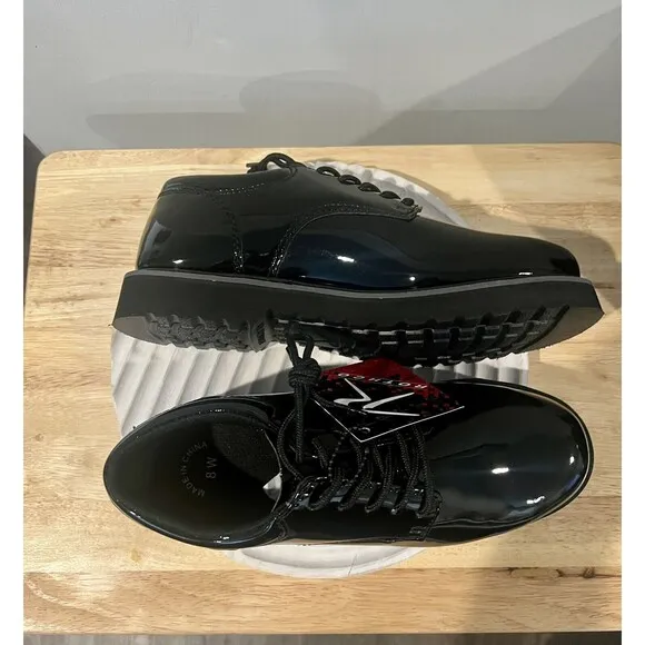 Rothco Mens Black Shoes Hi Gloss Uniform Oxford With Heavy Work Sole Size 8W