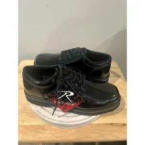 Rothco Mens Black Shoes Hi Gloss Uniform Oxford With Heavy Work Sole Size 8W