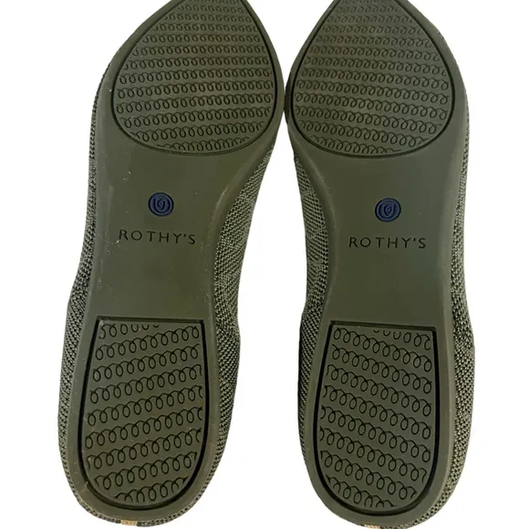 Rothys Flats 6.5Safari Green The Point Slip On Ballet Womens Comfort Shoes