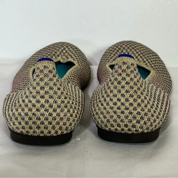 Rothys Limited Edition Multi Metallic Sparkling The Round Flats Size 8 EUC