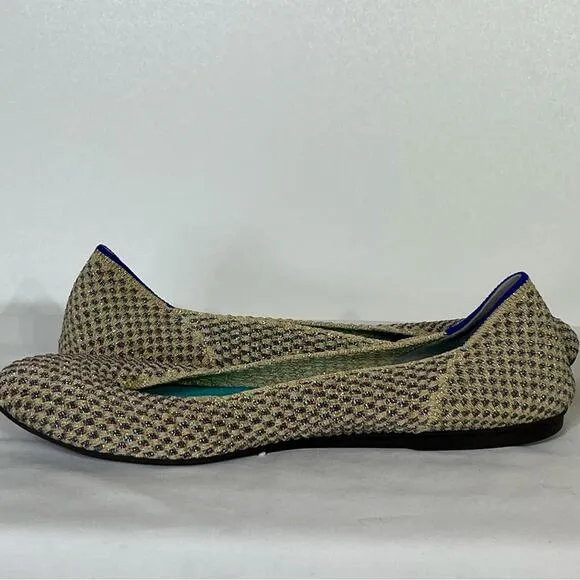 Rothys Limited Edition Multi Metallic Sparkling The Round Flats Size 8 EUC