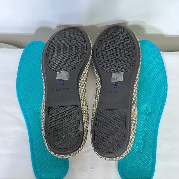 Rothys Limited Edition Multi Metallic Sparkling The Round Flats Size 8 EUC