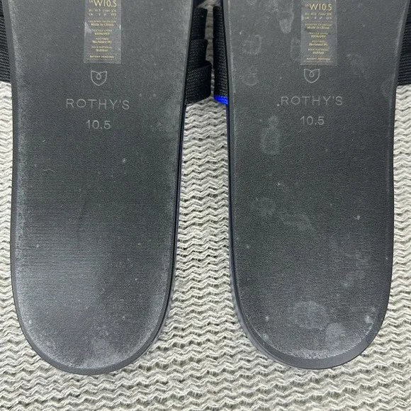 Rothy’s NWT Black Textile Multi Cross Strap Slides Ladies 10 1/2