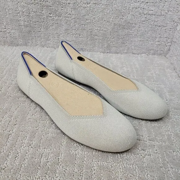 Rothy's The Flat Womens Flax Birdseye Slip on Ballet Flat Shoes Multiple Sizes
