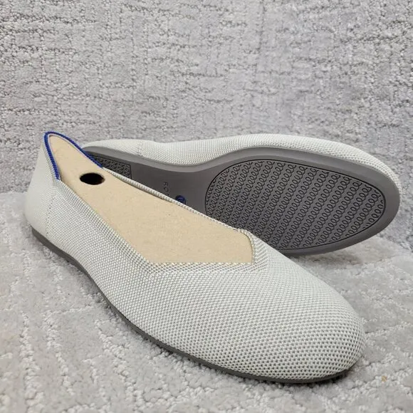 Rothy's The Flat Womens Flax Birdseye Slip on Ballet Flat Shoes Multiple Sizes
