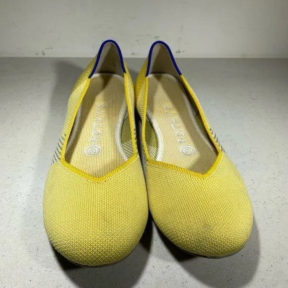 Rothy’s The Flat Women's Size 8 US Yellow Blue Sunshine Round Toe Slip On Shoes