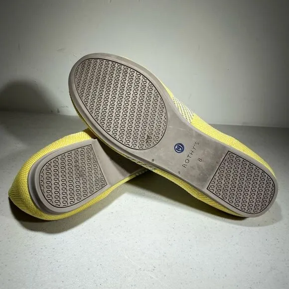 Rothy’s The Flat Women's Size 8 US Yellow Blue Sunshine Round Toe Slip On Shoes