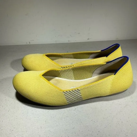 Rothy’s The Flat Women's Size 8 US Yellow Blue Sunshine Round Toe Slip On Shoes