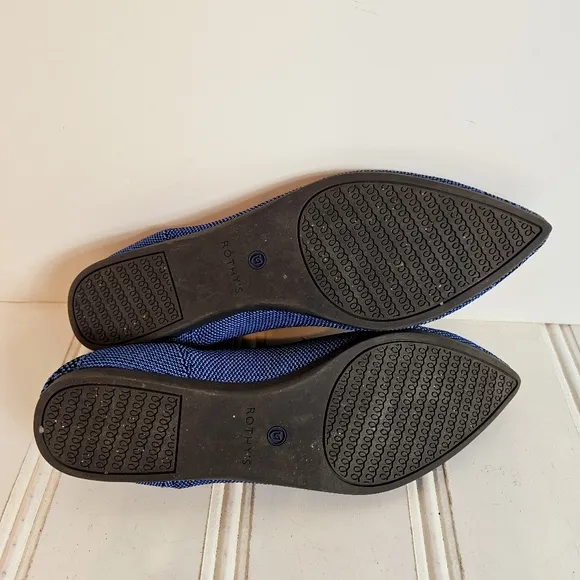 Rothy’s The Point Flat Womens Size 8 Lapis Python Blue Shoes