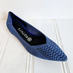Rothy’s The Point Flat Womens Size 8 Lapis Python Blue Shoes