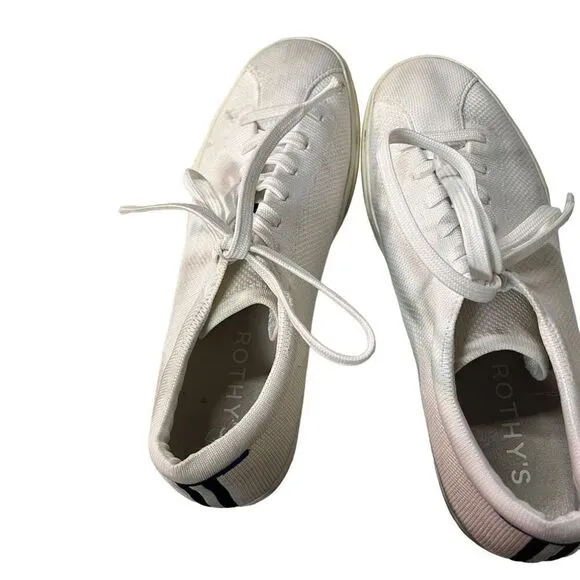 Rothy's The Lace Up Sneaker Women's size 10 white *read*