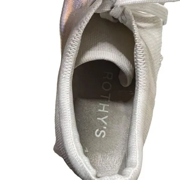 Rothy's The Lace Up Sneaker Women's size 10 white *read*
