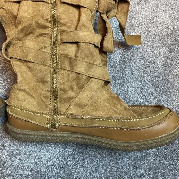ROXY Tomahawk Women’s Suede Boots Mid Calf Zipper Flat Lined sz 8.5 NEW