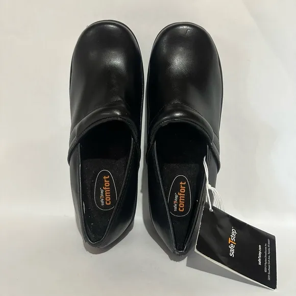 Safe T Step  Comfort Slip Resistant Black Slip-On Safety Shoes