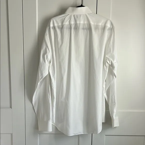 Saks Fifth Avenue Men's White Dress Shirt | Slim Fit | 17 36/37