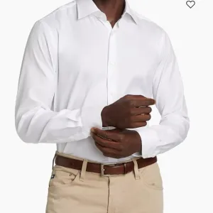 Saks Fifth Avenue Men's White Dress Shirt | Slim Fit | 17 36/37