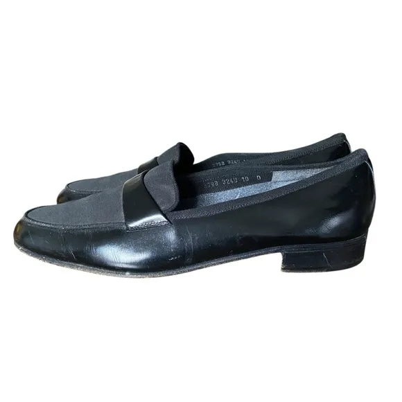 Salvatore Ferragamo Antoane Tuxedo Black Patent Leather Loafer Shoes size 10
