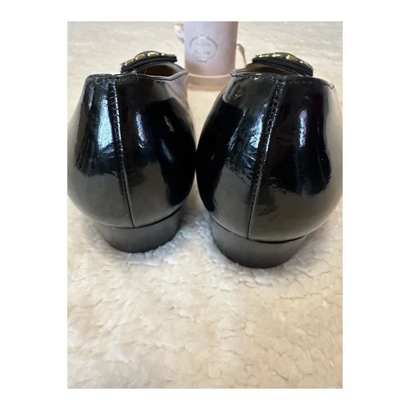 Salvatore Ferragamo Black Patent Shoes Size 8 AA