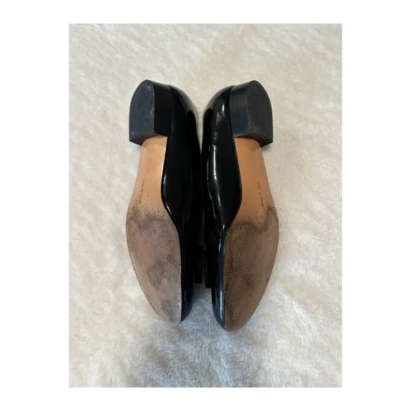 Salvatore Ferragamo Black Patent Shoes Size 8 AA