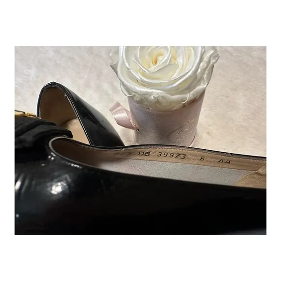 Salvatore Ferragamo Black Patent Shoes Size 8 AA