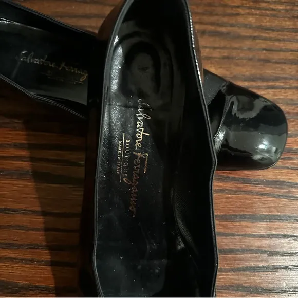 Salvatore Ferragamo Black Patent Shoes size 8