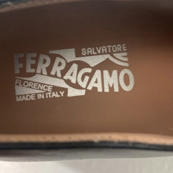 Salvatore Ferragamo Chunky Leather Derby Shoes Men's Size 8.5